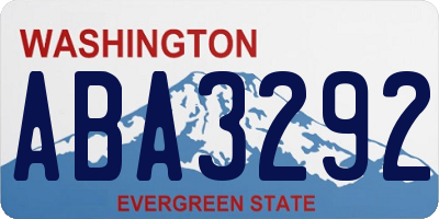 WA license plate ABA3292