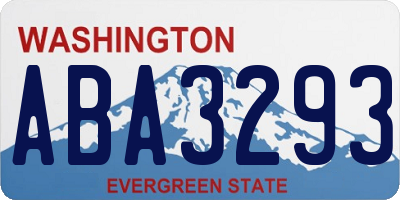 WA license plate ABA3293