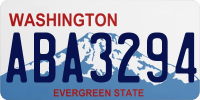 WA license plate ABA3294