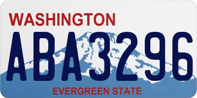 WA license plate ABA3296