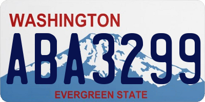 WA license plate ABA3299