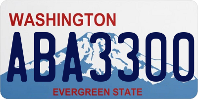 WA license plate ABA3300