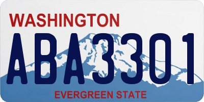 WA license plate ABA3301