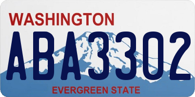 WA license plate ABA3302