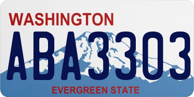 WA license plate ABA3303