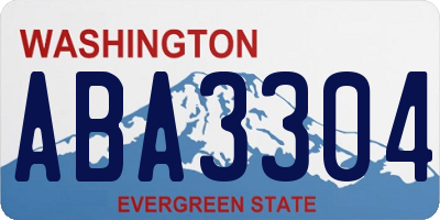 WA license plate ABA3304