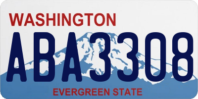 WA license plate ABA3308