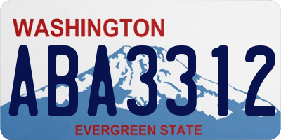 WA license plate ABA3312