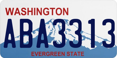 WA license plate ABA3313