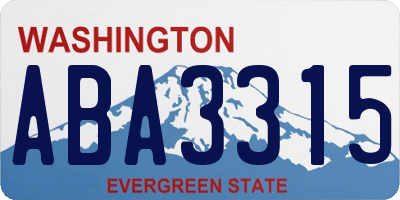 WA license plate ABA3315