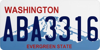 WA license plate ABA3316