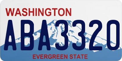 WA license plate ABA3320