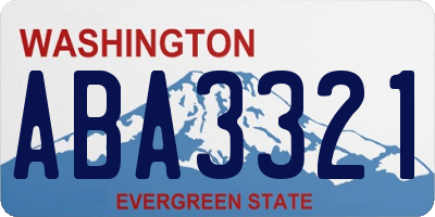 WA license plate ABA3321