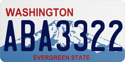 WA license plate ABA3322