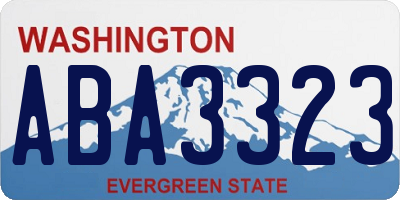 WA license plate ABA3323