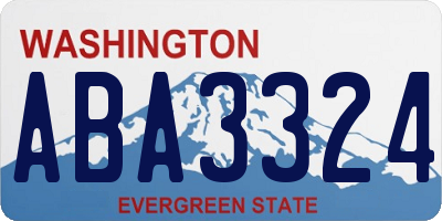 WA license plate ABA3324