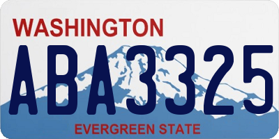 WA license plate ABA3325