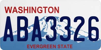 WA license plate ABA3326