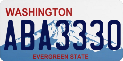 WA license plate ABA3330