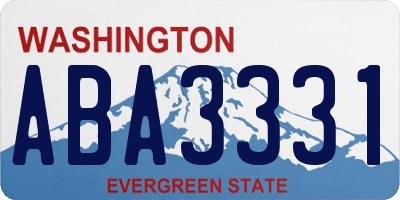 WA license plate ABA3331