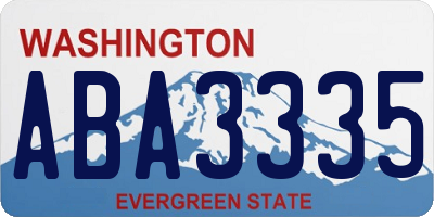 WA license plate ABA3335