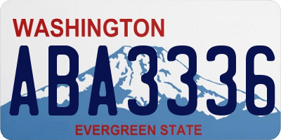 WA license plate ABA3336