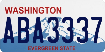 WA license plate ABA3337