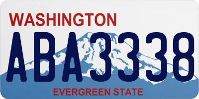 WA license plate ABA3338