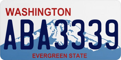 WA license plate ABA3339