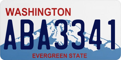 WA license plate ABA3341