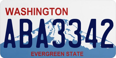 WA license plate ABA3342