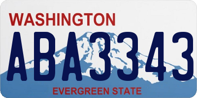 WA license plate ABA3343