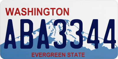 WA license plate ABA3344