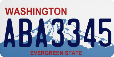 WA license plate ABA3345