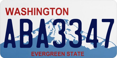 WA license plate ABA3347