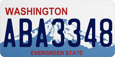 WA license plate ABA3348