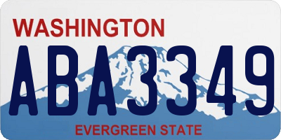 WA license plate ABA3349