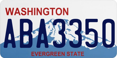 WA license plate ABA3350