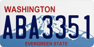 WA license plate ABA3351