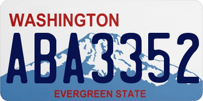 WA license plate ABA3352