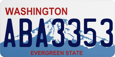 WA license plate ABA3353