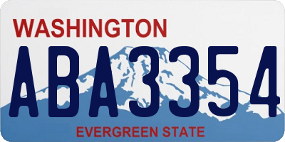 WA license plate ABA3354