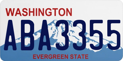 WA license plate ABA3355