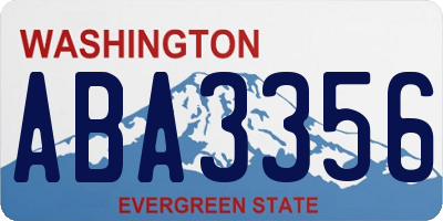 WA license plate ABA3356