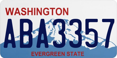 WA license plate ABA3357