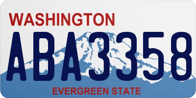 WA license plate ABA3358