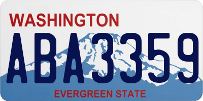 WA license plate ABA3359