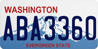 WA license plate ABA3360