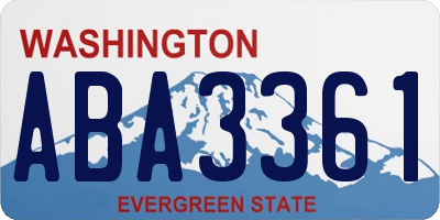 WA license plate ABA3361