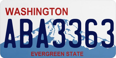 WA license plate ABA3363